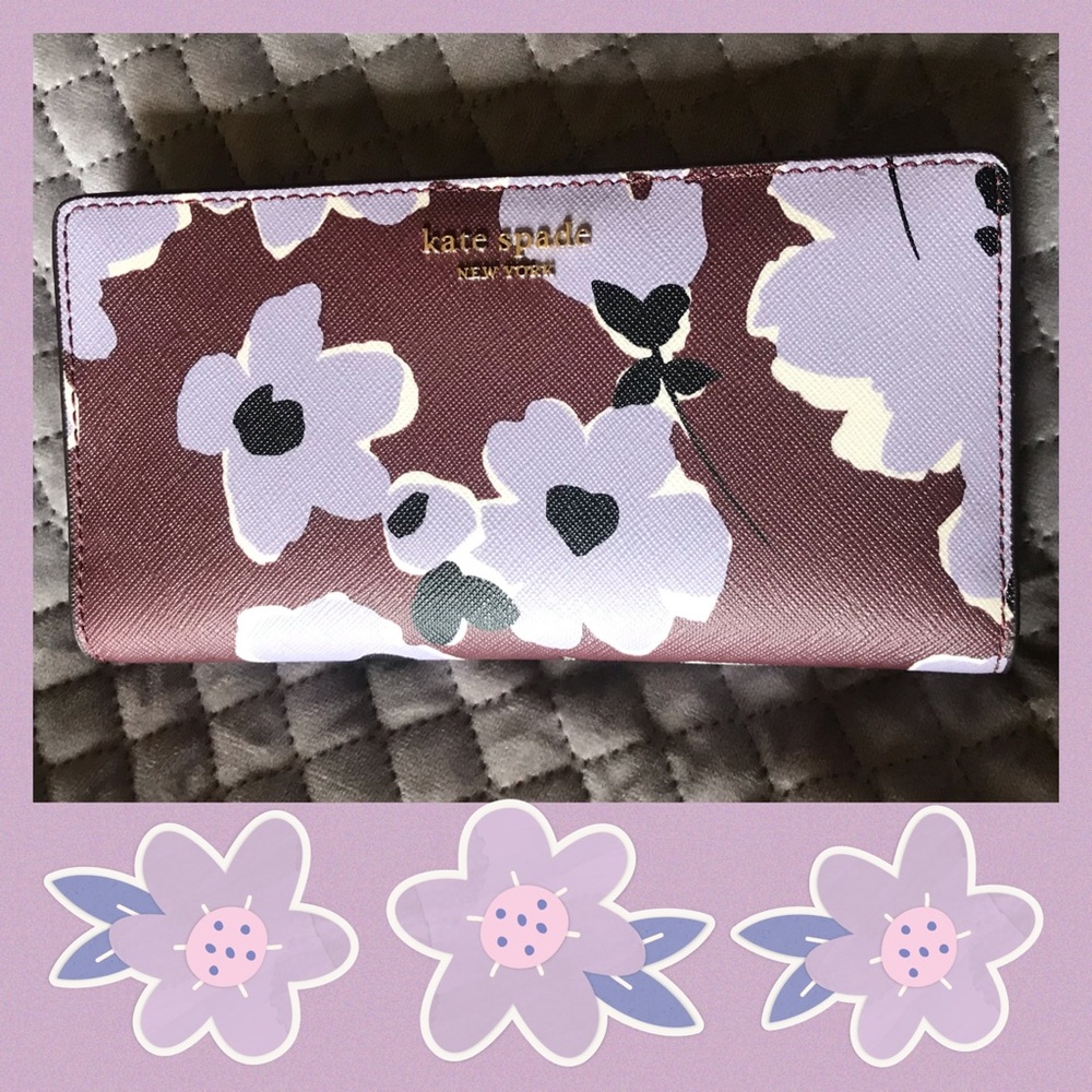 ✨KATE SPADE✨Slim Bifold Floral Wallet NEW - Picture 2 of 10